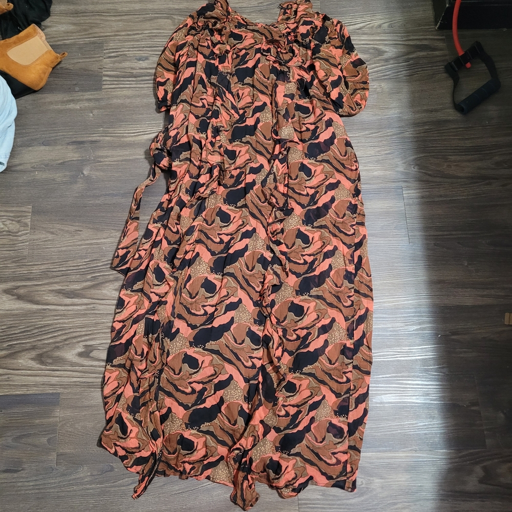 Cleobella Rust, Black & Brown Floral Maxi Dress - Picture 2 of 4